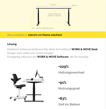 ergonomischer Schreibtisch und Stuhl