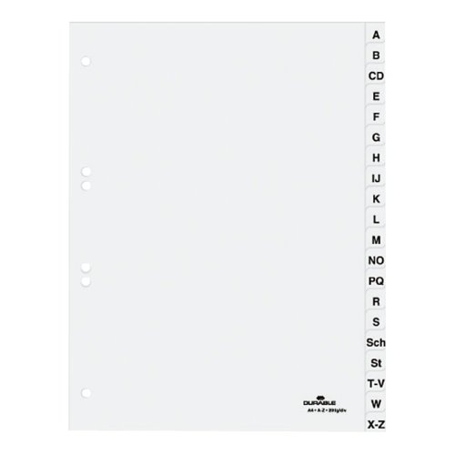 Register A - Z, Kunststoff