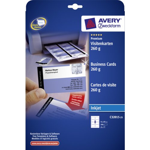 Visitenkarte Quick&Clean? Inkjet-spezialbeschichtet