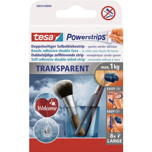 Powerstrips® transparent Large