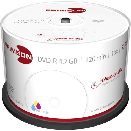 DVD-R, photo-on-disc, Inkjet Printable, PRIMEON