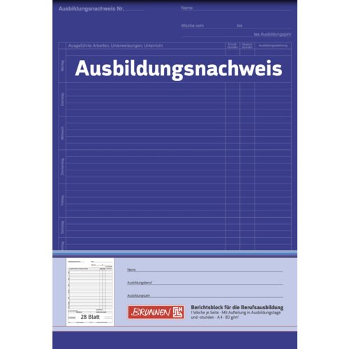 Ausbildungsnachweisblock Wochenbericht