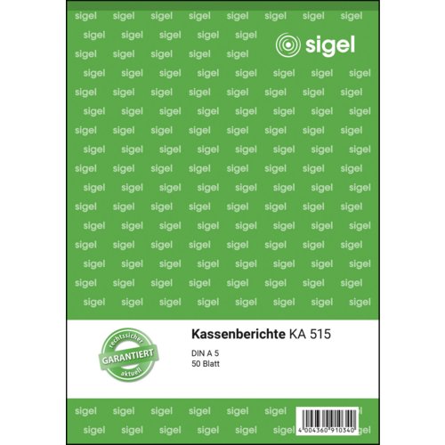 Kassenbericht, sigel