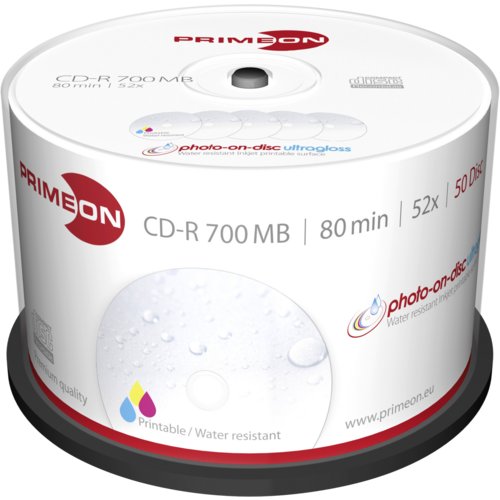 CD-R, photo-on-disc ultragloss, bedruckbar, PRIMEON