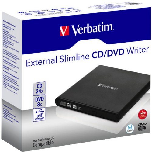 Externer DVD/Blu-ray Brenner Slimline, Verbatim