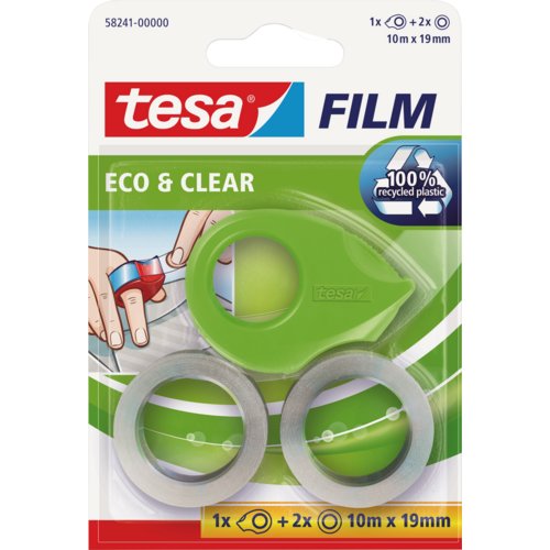 tesafilm® Eco & Clear mit Mini Abroller ecologo®