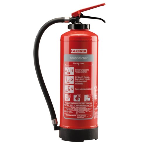 Pulver-Aufladefeuerlöscher P6EASY mit Wandhalter