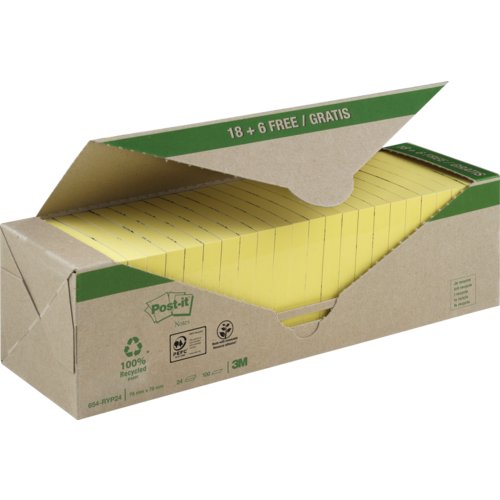 Recycling Notes Promotion 18+6, gelb, Post-it® Notes Recycling