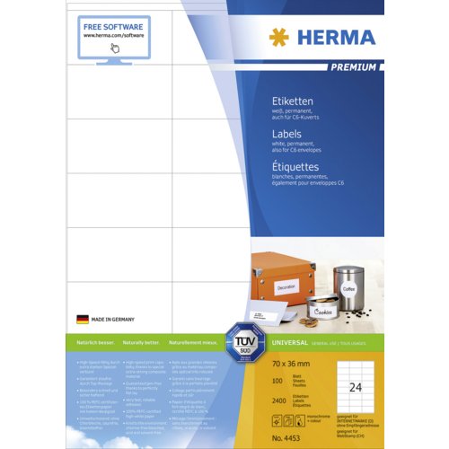 Universal- und Adress-Etikett PREMIUM, PG mit 100 Blatt