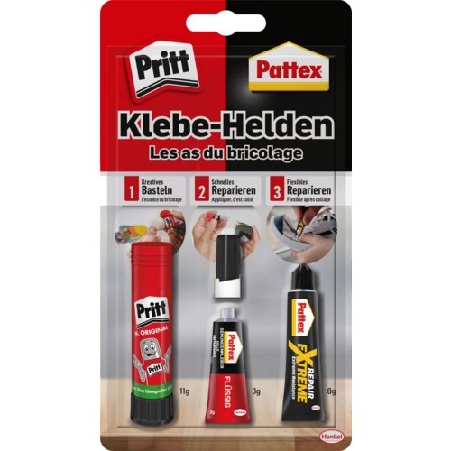 Klebe-Helden, Set mit 3 Klebeprodukten, Pattex