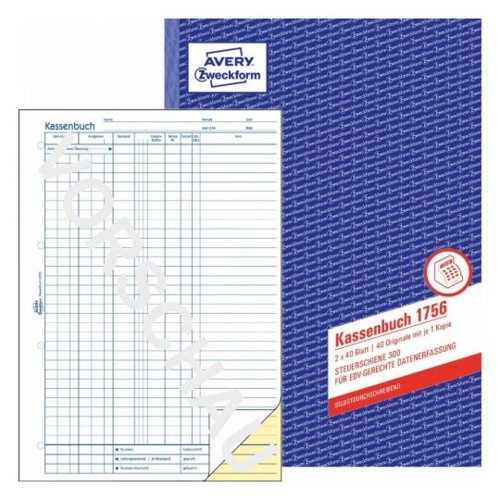 Kassenbuch für EDV-gerechte Datenerfassung (Steuerschiene 300), AVERY Zweckform®