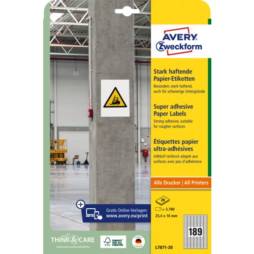 Etiketten stark haftend, AVERY Zweckform®