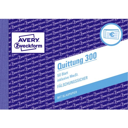 Quittung inkl. MwSt. und Dokumentendruck, AVERY Zweckform®