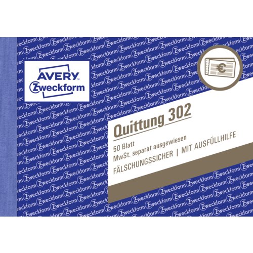 Quittung inkl. MwSt. und Dokumentendruck, AVERY Zweckform®