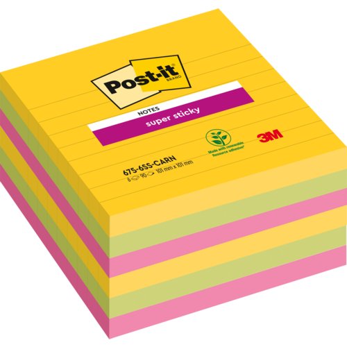 Super Sticky Notes Carnival Collection, liniert