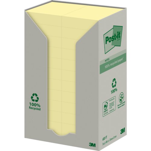 Post-it® Recycling Notes Tower, gelb