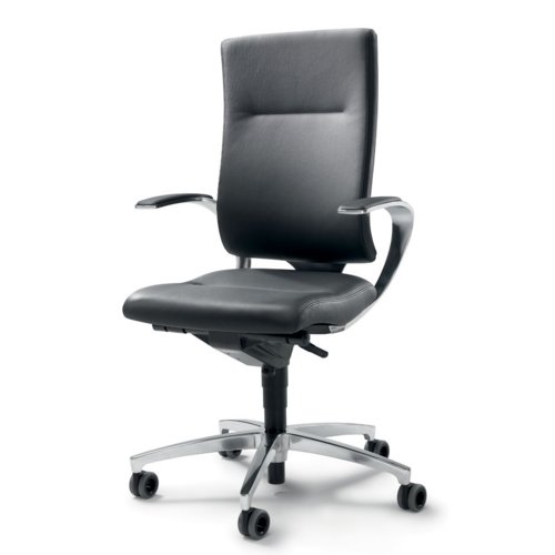 Bürodrehstuhl IN TOUCH mit Leder-Bezug und Syncro-Dynamic-Advanced-Technik, ohne Armlehnen