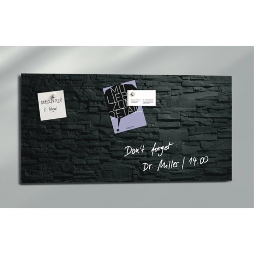 Glas-Magnetboard Artverum Design Schiefer-Stone