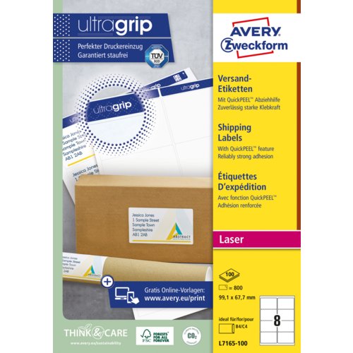 Versandetiketten für Laserdrucker ultragrip, AVERY Zweckform®