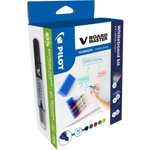 Whiteboard Kit mit V-Board Master 6.0 (M) Rundspitze BeGreen