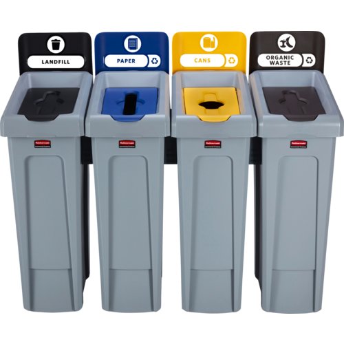 Recycling-Station Slim Jim®, 4 Behälter, Rubbermaid®