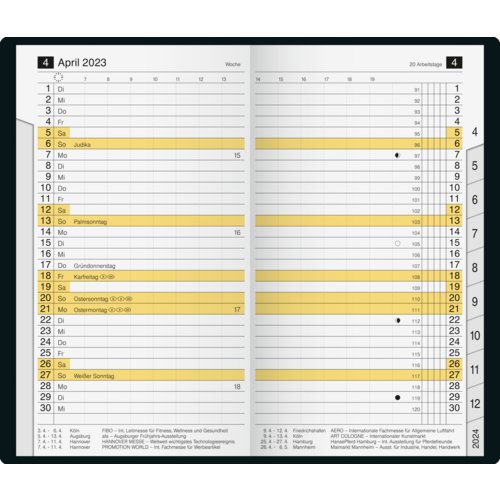 Ersatzkalender für Taschenkalender rido M-planer