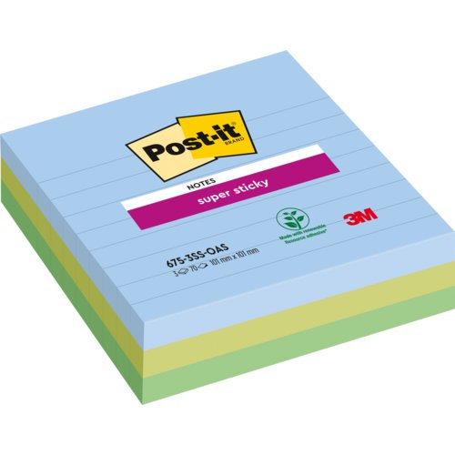 Super Sticky Notes Oasis Collection, liniert
