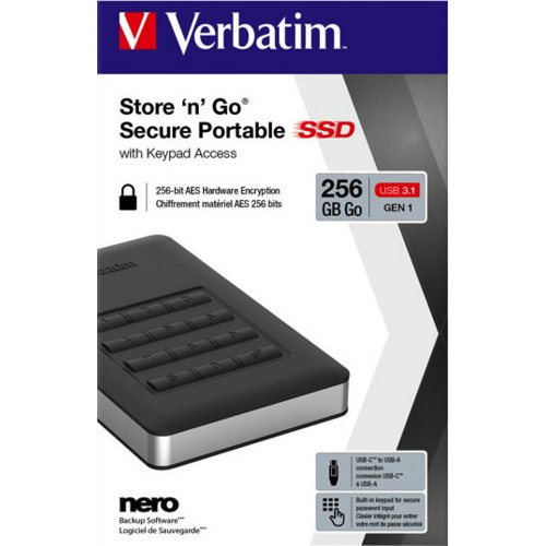 Store 'n' Go Secure Portable Externe SSD 4.57 cm (1.8'') USB 3.1, Verbatim