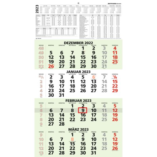 Viermonatskalender 959-0700 Recycling