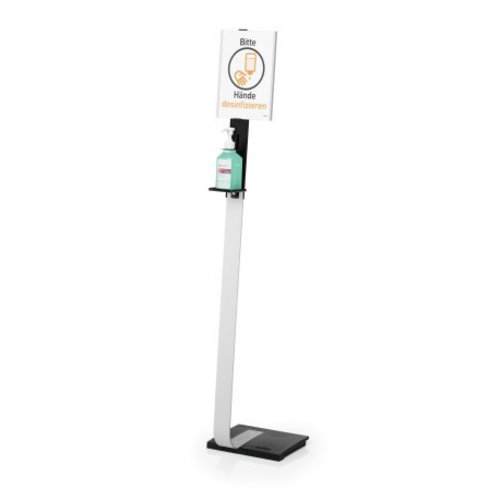 Desinfektionsspender mit Infotafel