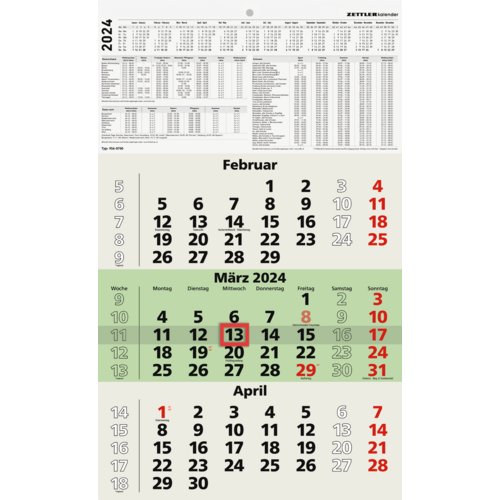 Dreimonatskalender 956 Recycling