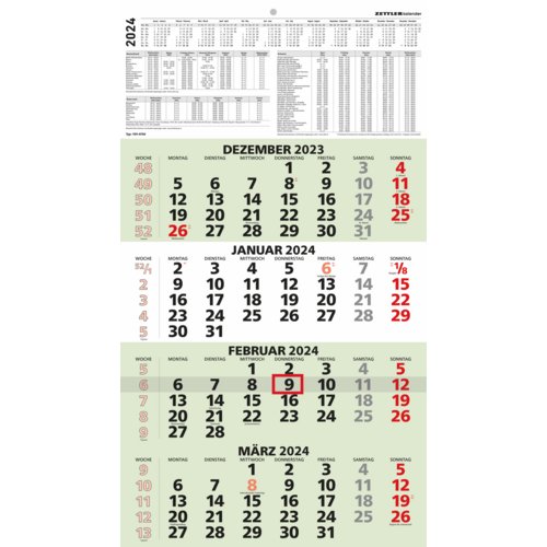 Viermonatskalender 959-0700 Recycling