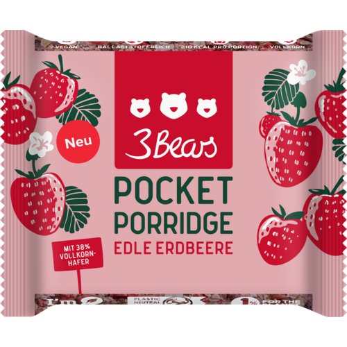 Pocket Porridge - Edle Erdbeere, 3Bears