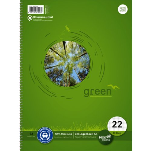 Collegeblock green, Mikroperforation, Staufen® green