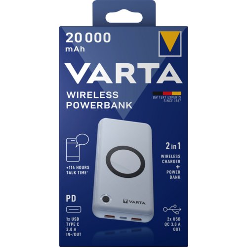 Wireless Power Bank 2in1, inkl. Ladekabel, VARTA