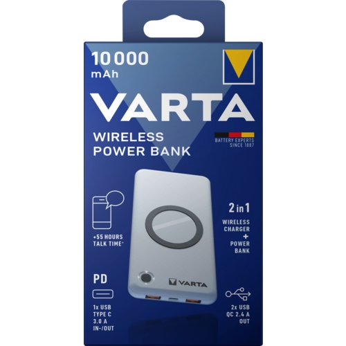 Wireless Power Bank 2in1, inkl. Ladekabel, VARTA