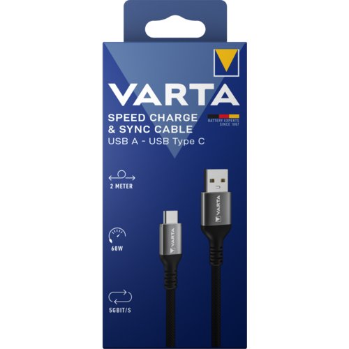 Lade- und Synchronisierungskabel, USB A auf USB Type-C, VARTA