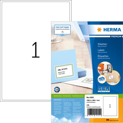 Adressetikett PREMIUM, für Paket/Päckchen, mit Rand / Eckenrundung, HERMA
