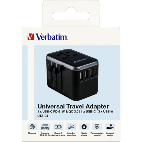 Universal-Reiseadapter UTA-04, Verbatim