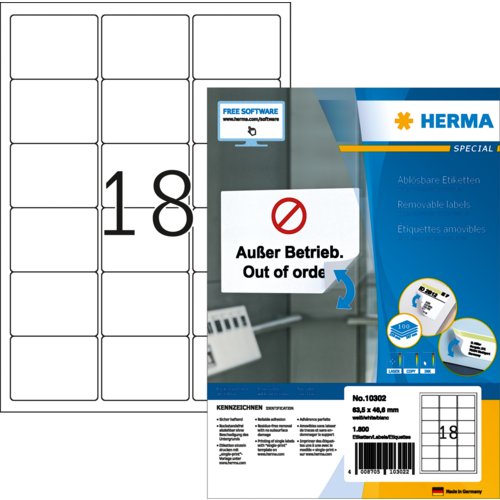 Ablösbares Etikett, mit Rand / Eckenrundung, PG mit 100 BL