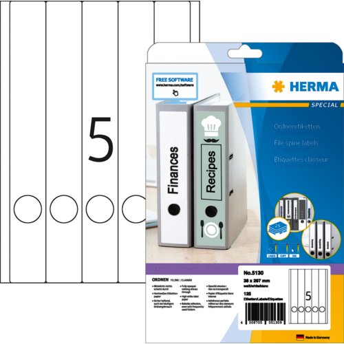 Ordneretikett SPECIAL, lang/schmal, mit Griffloch, HERMA