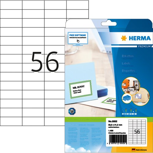 Universal-Etikett PREMIUM, ohne Rand / Eckenrundung, PG mit 25 BL, HERMA