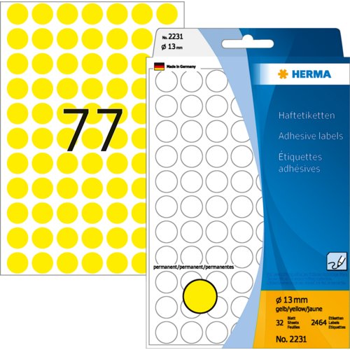 Rundes Vielzwecketikett/Farbpunkt, 13 mm Ø, HERMA