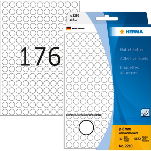 Vielzwecketikett farbig, 8 mm, HERMA