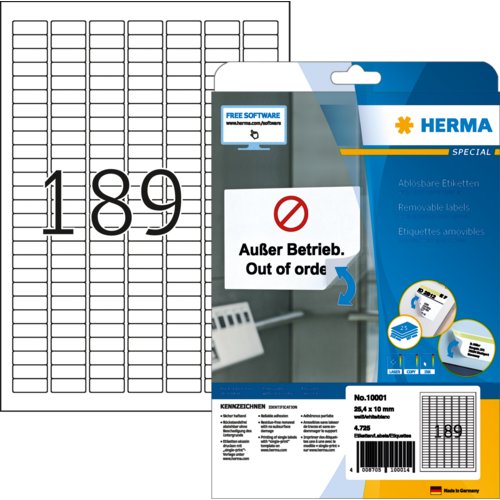 Universal-Etikett SPECIAL, mit Rand/Eckenabrundung, PG mit 25 Blatt, HERMA