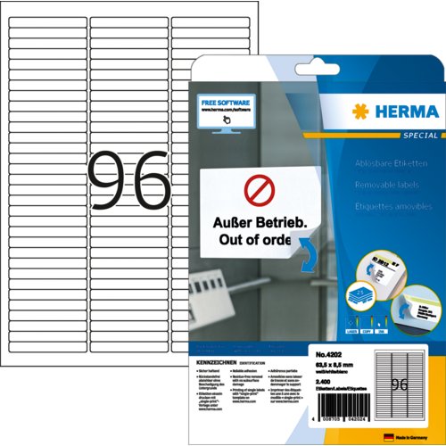 Universal-Etikett SPECIAL, mit Rand/Eckenabrundung, PG mit 25 Blatt, HERMA