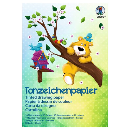 Tonzeichenpapier-Block, Normalfarben, URSUS®