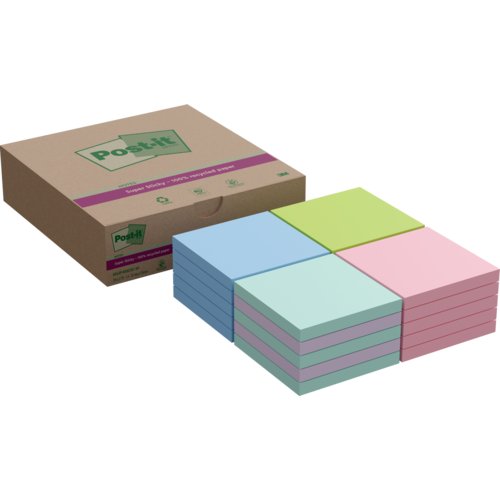 Super Sticky Recycling Notes, farbig