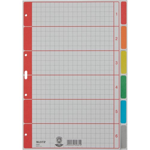 Blanko-Register aus Karton, farbig bedruckt, Leitz