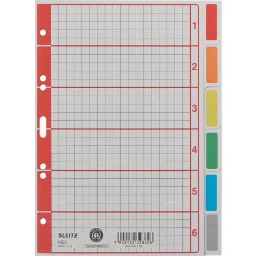 Blanko-Register aus Karton, farbig bedruckt